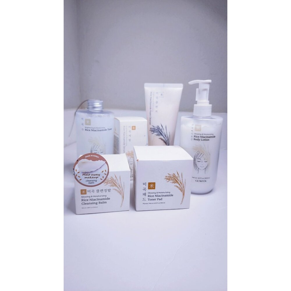 Glamfox Rice Niacinamide Korean Skincare 6 Piece Set